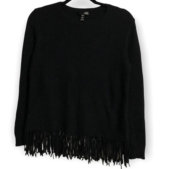 AQUA Cashmere fringe bottom sweater - Picture 1 of 6